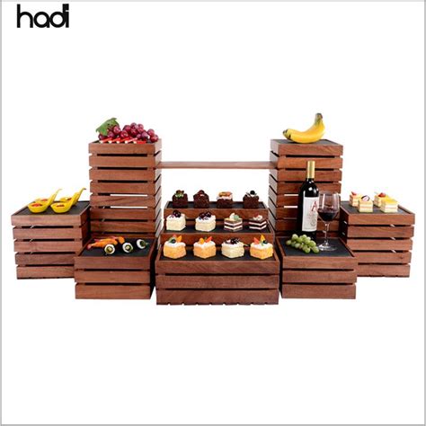 Saudi Arabic Catering Material Wooden Combined Food Stand And Risers