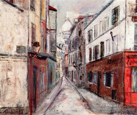 Maurice Utrillo Rue Saint Rustique Montmartre Oil Painting