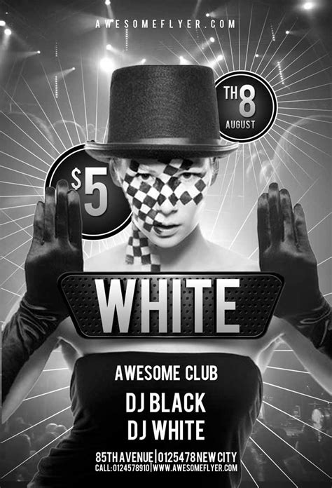 Free Black And White Club Flyer Template