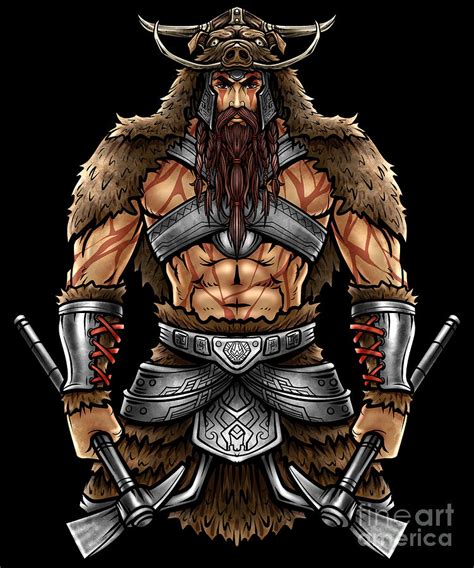 Norseman Berserker Viking Warrior Valhalla Odin Digital Art By Mister Tee