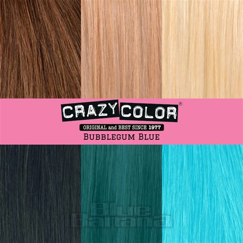 Crazy Color Bubblegum Blue Semi Permanent Hair Dye 4 Pack 100ml