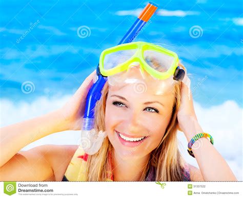 Cute Teen Girl Having Fun On The Beach Stock Photography