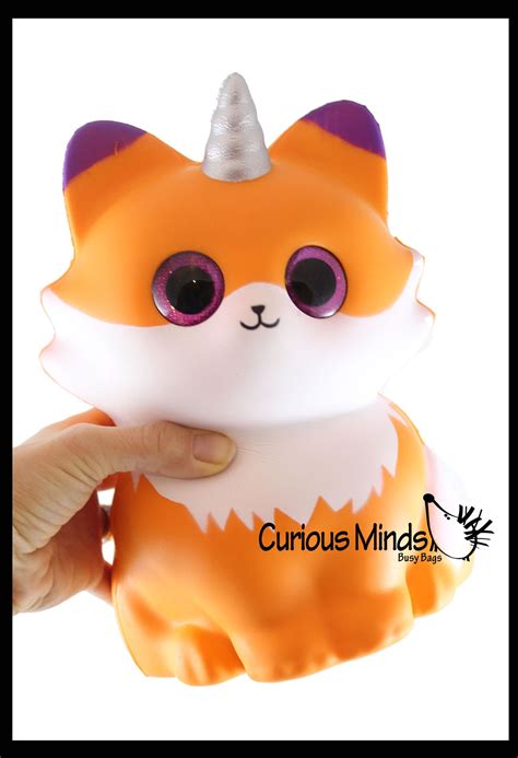 Jumbo Fox With Wings And Horn Squishy Slow Rise Foam Pet Animal Toy