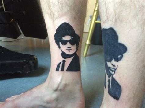 Jake And Elwood Blues From The Movie Blues Brothers Placement Inner Ankle Tattoos Old