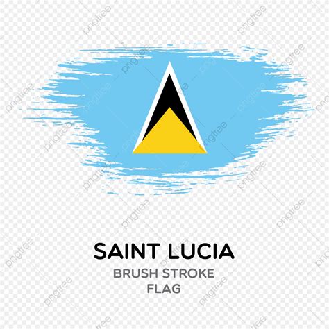 Saint Lucia Vector Design Images Saint Lucia Brush Stroke Flag Brush