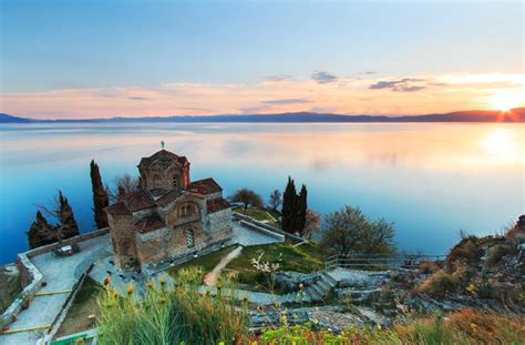 Sunset Over Ohrid Lake Macedonia Photo One Big Photo