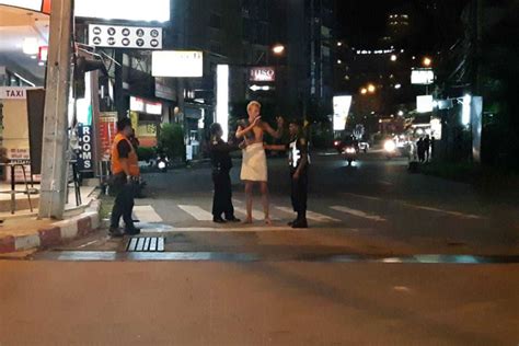 Bangkok Post Naked Foreigner Removed From Pattaya Intersection