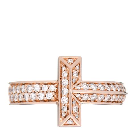 Tiffany 18k Rose Gold Diamond Wide T T1 Ring 58 85 866541 Fashionphile