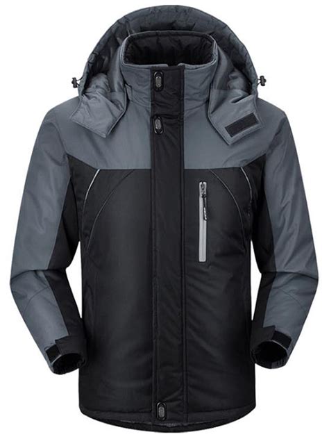 kamamen men s winter warm jacket stand collar hooded thick coats waterproof ski snow hiking warm