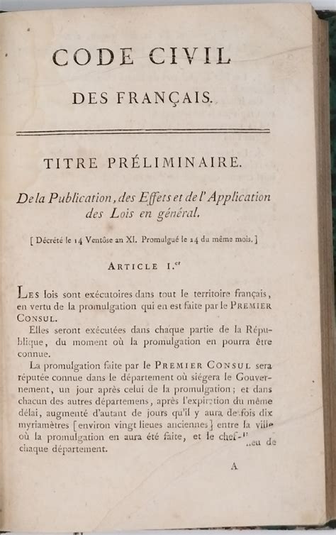 Collectif Code Napoléon Code Civil Des FranÇais Édition Originale E