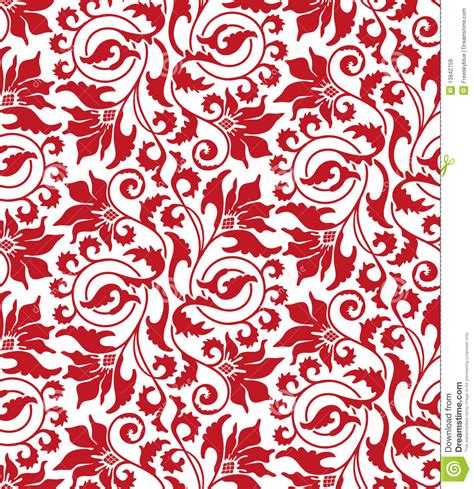 Red Seamless Flower Damask Pattern Stock Illustration Illustration Of