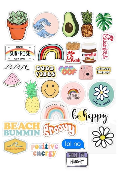 vsco sticker pack in 2021 preppy stickers cute laptop