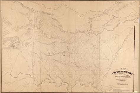 24x36 Poster Map Of Chickasaw Nation Oklahoma 1871