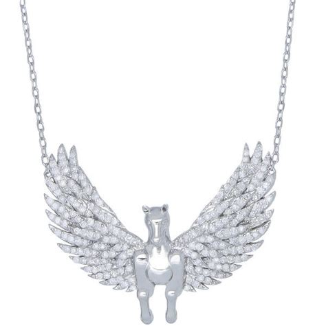 Beverly Hills Charm 14k Gold 1ct Tdw Diamond Pegasus Horse Necklace