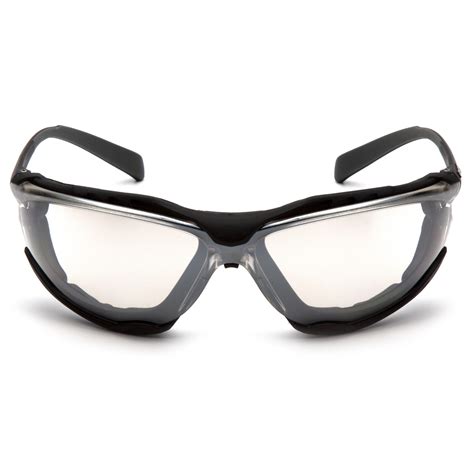 pyramex sb9310st proximity safety glasses black foam lined frame clear h2x anti fog lens