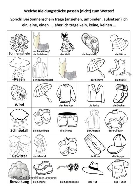 Arbeitsblatt (pdf, 1,1 mb) 2. Wetter und Kleidung | Wetter kindergarten, Arbeitsblätter ...
