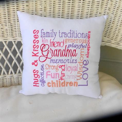 Grandma Pillow Embroidered Grandma Pillow Mothers Day T Etsy