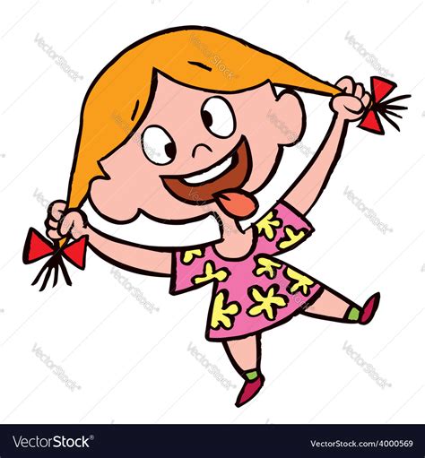 Little Girl Making Silly Face Royalty Free Vector Image