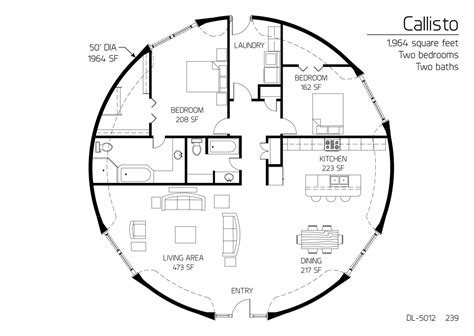 This section displays those plans and includes number of bedrooms and square footage of each. Floor Plan: DL-5012 | Monolithic Dome Institute