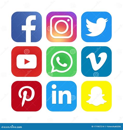 Facebook Instagram Twitter Youtube WhatsApp Vimeo Pinterest Linkedin Snapchat