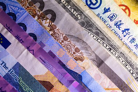 Paper Bank Note Money Of Various Countries Close Up Details Stock Photo