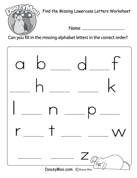 Printable Lower Case Alphabet Worksheets