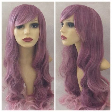 Berry Swirl Purple Lilac Pink Dip Dye Waves Cosplay Wig Pink Dip Dye