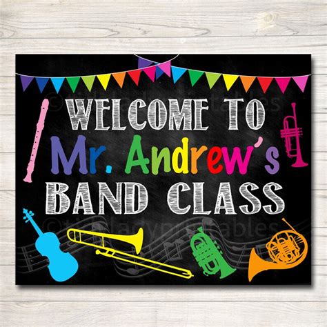 Custom Band Teacher Classroom Door Sign Printable Classroom Etsy