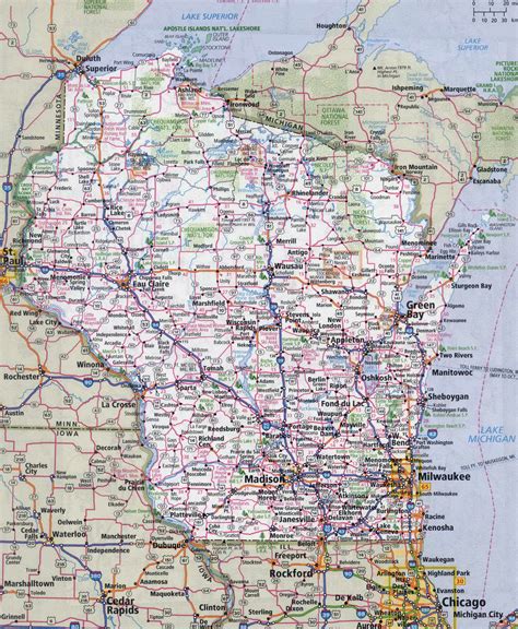 Printable Map Of Wisconsin