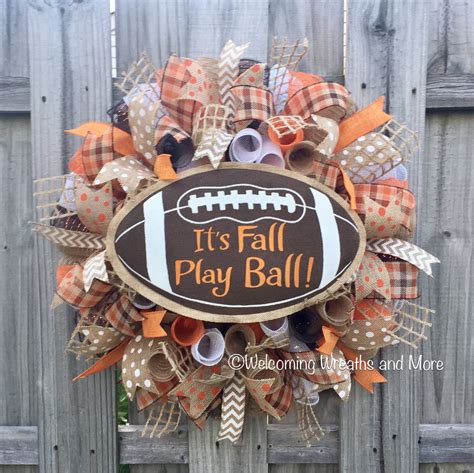 Fall Football Wreath Fall Wreath Football Wreath Its Etsy Easter