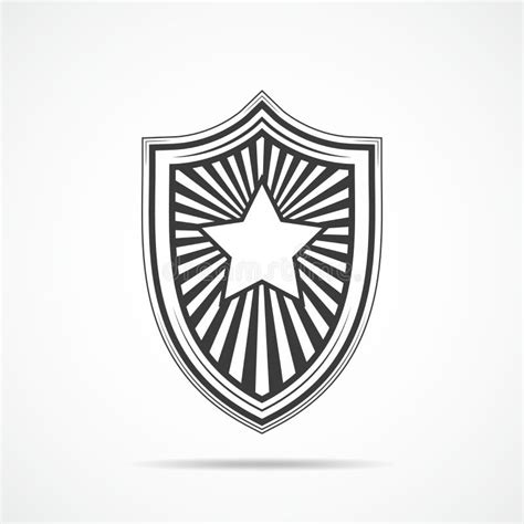 Shield With Star Vector Illustration Stock Illustration