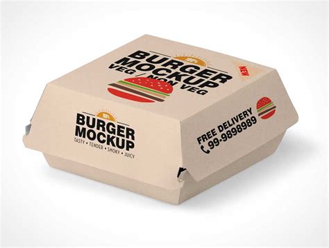fast food hamburger   packaging psd mockup psd mockups