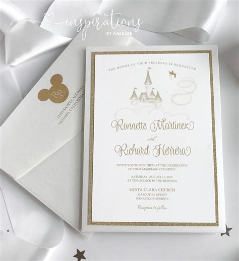 Elegant Disney Wedding Invitations Fairy Tale Wedding Formal Etsy