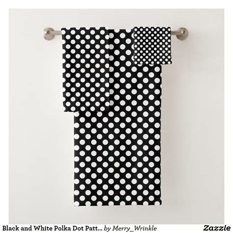 Black And White Polka Dot Pattern Bath Towel Set