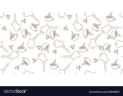 Cezve Coffee Seamless Royalty Free Vector Image
