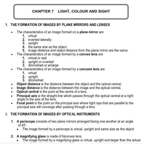 Based on the malaysian spm form 4 science syllabus. Chapter 7 - Light Colour and Sight (Topical Test ...