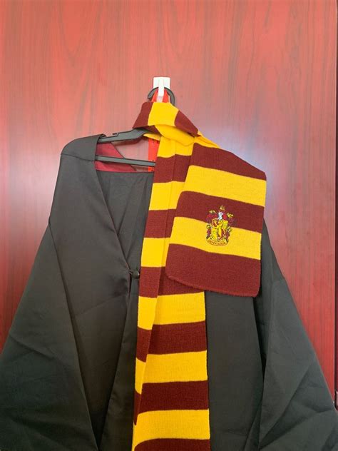 Harry Potter Gryffindor Cloak Robe With Scarf Mens Fashion Bottoms