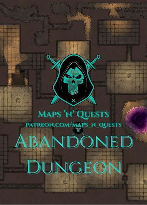 Abandoned Dungeon 50x50 Encounter Map Maps ‘n Quests