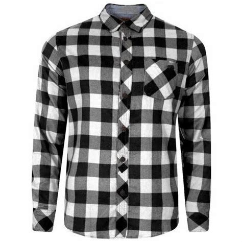 Casual Wear Men Black And White Check Cotton Shirt At Rs 300 In North