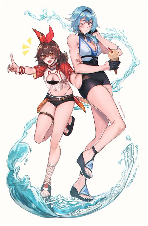 Eula And Amber Genshin Impact Drawn By Kiegenshin Danbooru