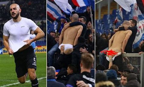 Fans Pull Down Footballers Underwear And Expose His Backside After Goal