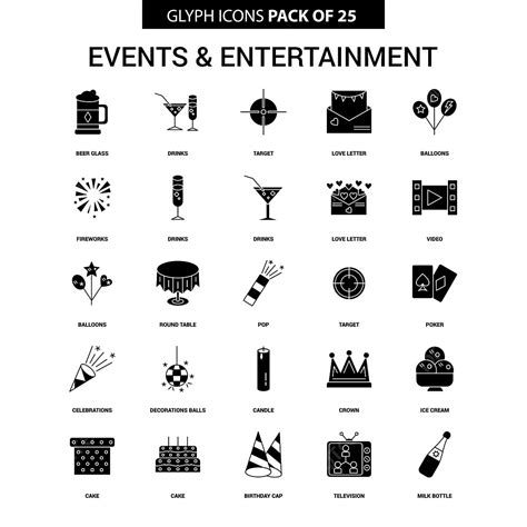 Entertainment Vector Design Images Events And Entertainment Glyph