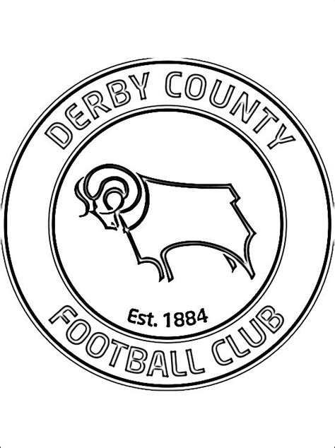 Whilst the first 80 years of derby county f.c.'s existence had been relatively consistent, the era covered here saw the club experience five promotions and five relegations as it rose dramatically to its. Derby County FC logo kleurplaat | Gratis kleurplaten