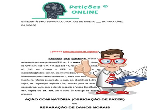 Ação De Obrigação De Fazer Com Danos Morais