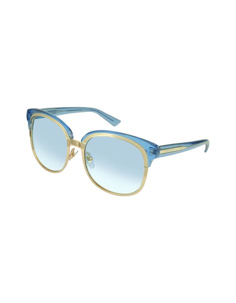 gucci gg s eyyst light blue womens sunglasses in blue lyst