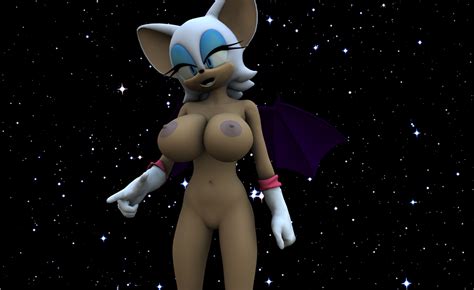 Rule 34 3d Anthro Bat Breasts Color Female Female Only Front View Fur Furry Nipples Nude Rouge