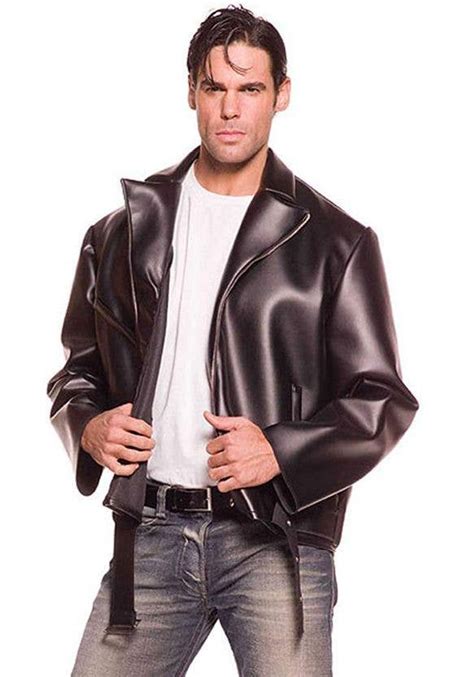50s Greaser Mens Costume Jacket Leather Look Fonzie Jacket