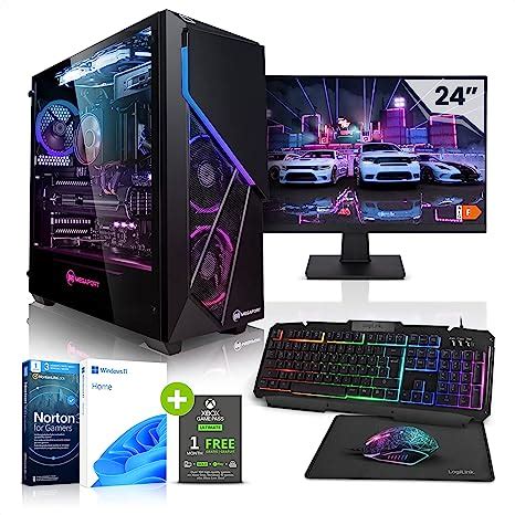 Megaport Komplett Set Gaming Pc Set Amd Ryzen Monitor Windows Nvidia Geforce