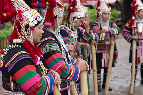 thailand akha hill tribe waiting to perform traditional dance sh editorial photo image of