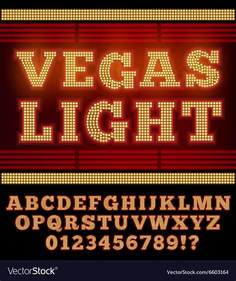 Vegas Night Font Royalty Free Vector Image Vectorstock
